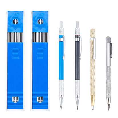 Tungsten Steel Glass-making Pen & 2Pcs Graphite Sketching Pencils & Alloy Engraving Pen & 2 Set Pencil Lead