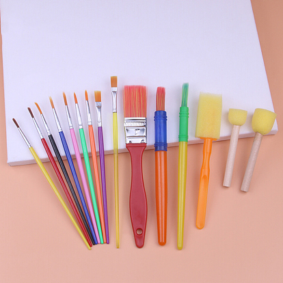 Пластиковая детская нейлоновая головка щетки темпера набор кистей, с алюминиевой трубкой, для художников кисти для рисования