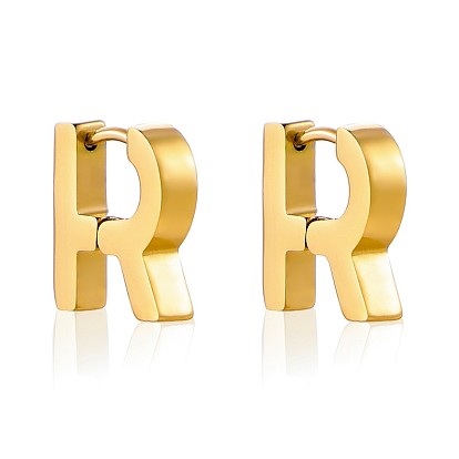 Серьги из 304 нержавеющей стали, Буква R, ионное покрытие (ip)
