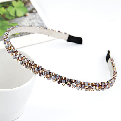 Handmade Crystal Beaded Knitted Headband for Women - Elegant and Fashionable Winter Hair Accessory