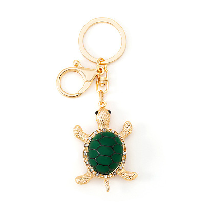 Sparkling Crystal Turtle Keychain for Longevity and Good Luck