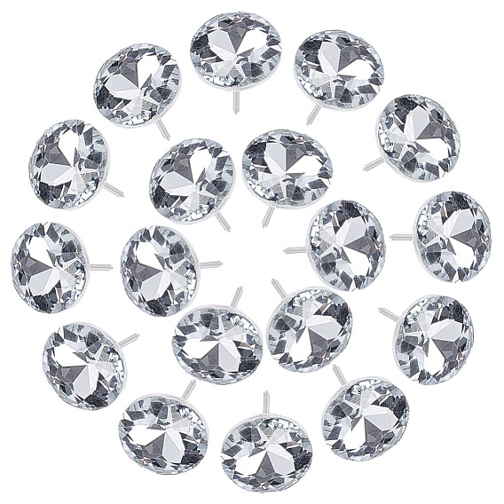 Iron Map Pins, Drawing Push Pins, with Glass Rhinestone, for Photos Wall, Maps, Bulletin Board or Corkboards