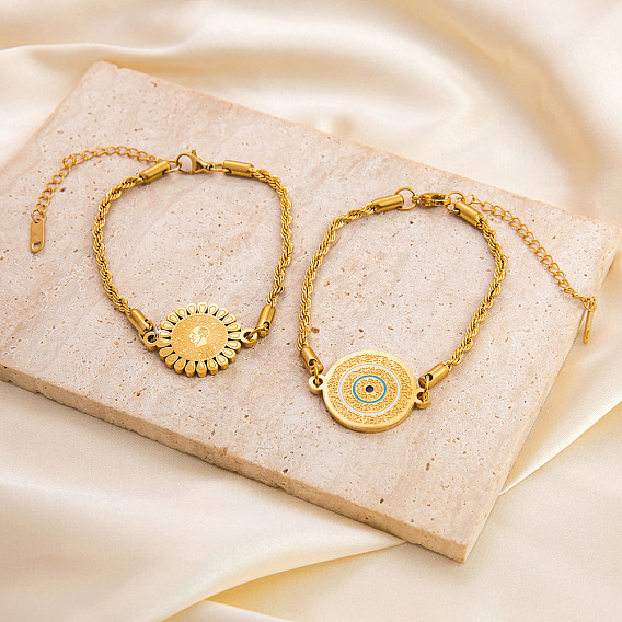 304 из нержавеющей стали ссылка браслеты, браслеты из веревочных цепей для женщин, реальный 18 k позолоченный