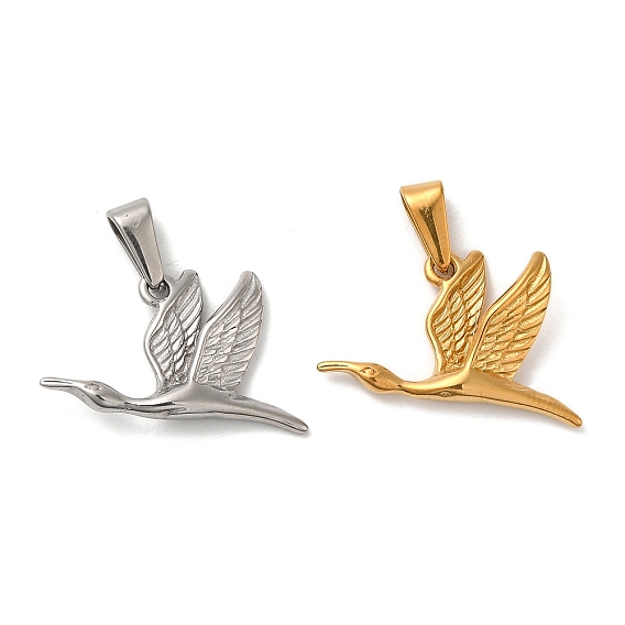 304 Stainless Steel Pendants, Bird Charm