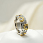 Anneaux en laiton micro pave clair zircone cubique, fleur