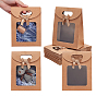 Leere Kraftpapiertüten, mit Griffen und klaren Fenstern, Rechteck, für Geschenk-Verpackung