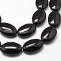 Natural Black Onyx Beads Strands, Grade A, Dyed & Heated, Oval