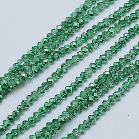 Faceted Rondelle Transparent Painted Glass Beads Strands