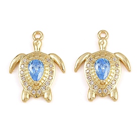 Латунные микро проложить кубического циркония подвески, прелести морской черепахи, стойки покрытие, долговечный, без кадмия и без свинца