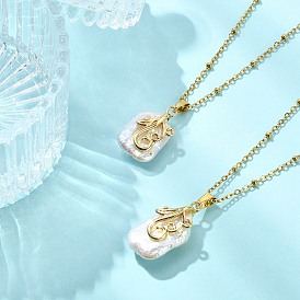 Прямоугольный кулон в виде цветка из натурального барочного жемчуга кеши 304 цепочка-спутник из нержавеющей стали для женщин, белые