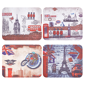 CREATCABIN 20 Sheets 4 Style London Themed Microfibre Glasses Cleaning Cloth, Premium Cloth for Glasses, Lens, Screens, Rectangle