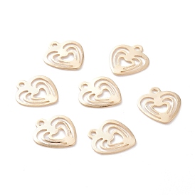 Brass Charms, Hollow, Heart