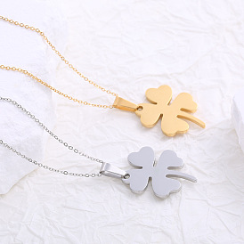 День святого патрика ожерелья из нержавеющей стали с четырехлистным клевером для женщин