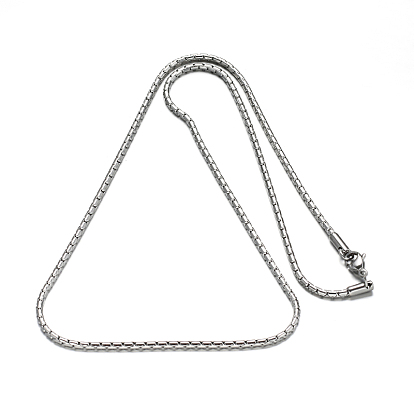 304 Stainless Steel Coreana Chain Necklaces, with Lobster Claw Clasps, 19.6 inch(50cm), 2mm