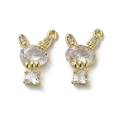 Латунные микро проложить кубического циркония подвески, кролик