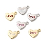 Латунь эмаль подвески, сердце со словом любовь прелести, стойки покрытие, долговечный, без кадмия и без свинца, настоящий 18k позолоченный/платиновый