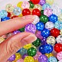 135G 9 Colors Transparent Crackle Glass Round Beads Strands, No Hole