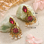 Retro Bohemian personality exaggerated fashion trend earrings earrings inlaid with colored gemstones
