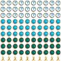 90 Sets 3 Colors Plastic Rivets, with Iron Finding, for DIY Leathercraft, Flat Round