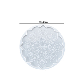 Силиконовые формы diy, формы для подставок, формы для литья смолы, плоские круглые с цветком