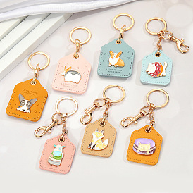Jewelry Cute Cartoon Fox Puppy Corgi Keychain Personality Creative Animal Bag Pendant
