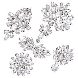 5шт. 5 варианты фетра со стекловолокном, пришитые тканевые нашивки, швейные украшения, прозрачные, разнообразные