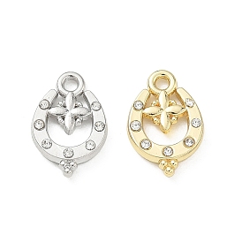 Подвески из сплава и страза, подкова с подвесками-клеверами, долговечный