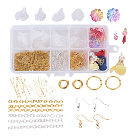 DIY Earring Making Sets, with Iron Cable Chain Bracelet Making, Resin Cabochons, Metal Findings