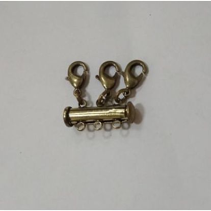 Laiton glissière magnétique agrafes de verrouillage, avec fermoir pince de homard, Tube