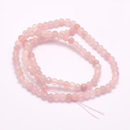 Natural Rose Quartz Beads Strands, Grade A, Faceted, Rondelle