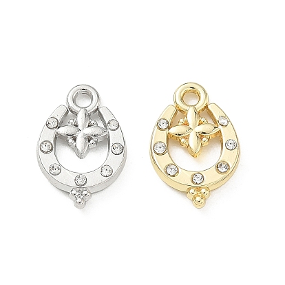 Подвески из сплава и страза, подкова с подвесками-клеверами, долговечный