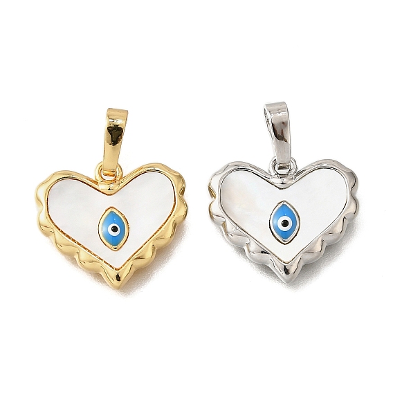 Латунь эмаль подвески, без кадмия и без свинца, с оболочкой, сердце с оберегами от сглаза