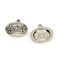 Tibetan Style Zinc Alloy Pendants, Lead Free & Cadmium Free, Oval with Musical Note, 17.5x19.5x2mm, Hole: 2mm, about 416pcs/500g