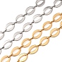 304 Stainless Steel Oval Link Chains, Unwelded, with Spool