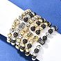 Латунные микро-паве кубические циркониевые бусины эластичные браслеты для женщин и мужчин, без свинца и без кадмия, долговечный, реальный 18 k позолоченный