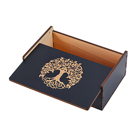 1деревянные коробки с прямоугольной гравировкой и раздвижной крышкой, для ожерелья, Кольца, серьги и подвески, кокосового коричневый