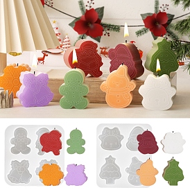 Christmas Theme DIY Candle Silicone Molds, for Scented Candles Making