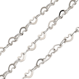 304 Цепочки из нержавеющей стали в форме сердца, пайки, с катушкой