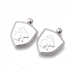 Латунные подвески, без никеля , щит с кроликом