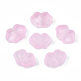 Transparent Spray Painted Glass Beads, Cloud