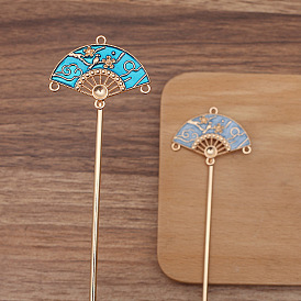 Ancient Style Alloy Hair Stick Finding, for DIY Jewelry Accessorie, Fan