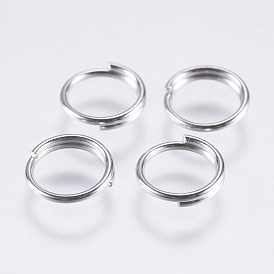 304 Stainless Steel Split Rings, Double Loops Jump Rings