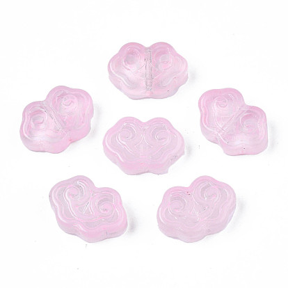 Transparent Spray Painted Glass Beads, Cloud