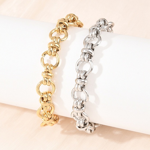 304 Браслеты из нержавеющей стали с кольцевыми звеньями для женщин и мужчин