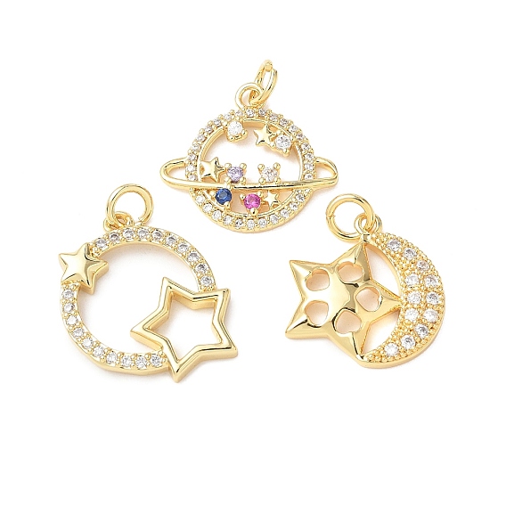 Латунные микро проложить кубического циркония подвески, без кадмия и без свинца, с целью перехода в кольце, реальный 18 k позолоченный