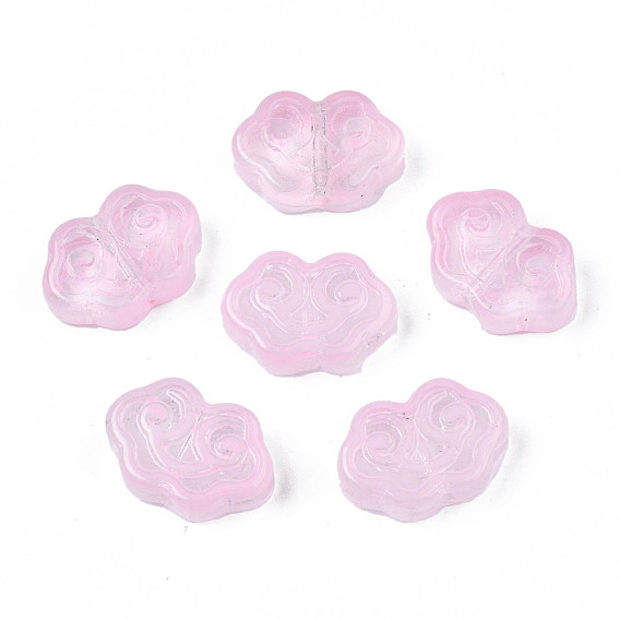 Transparent Spray Painted Glass Beads, Cloud