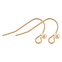 100Pcs Brass Earring Hooks, Ear Wire, with Horizontal Loop, Long-Lasting Plated