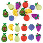 12шт 6 стили силиконовые бусины, фрукты, разноцветные