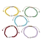 Tibetan Style Alloy Cross Link Bracelet, Glass Braided Bead Adjustable Bracelet