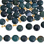2 Strands Natural Moss Agate Beads Strands, Faceted Hexagonal Cut, Flat Round, with Seed Beads